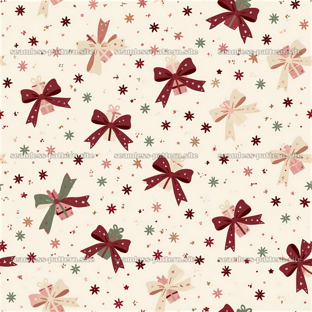 Birthday Gift Bows and Confetti Seamless Pattern — seamless tileable pattern