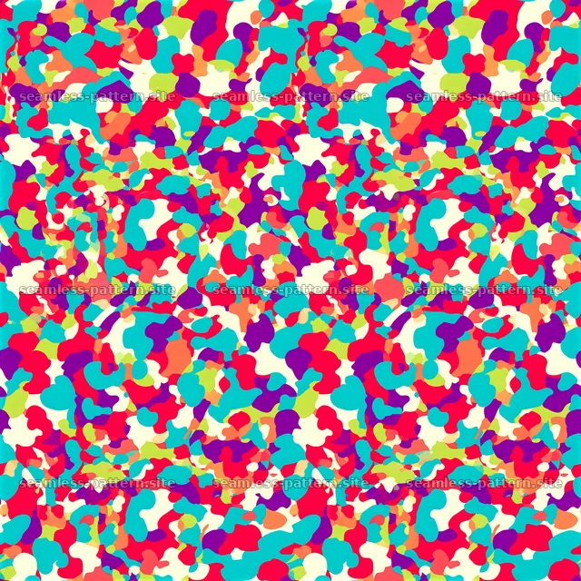 Bold colorful camouflage seamless texture in bright shades — seamless tileable pattern