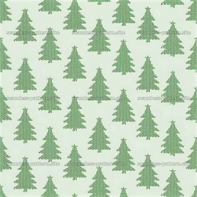 Cute Green Christmas Tree Seamless Pattern — seamless tileable pattern