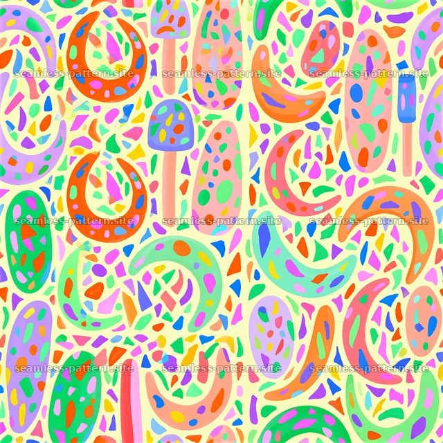 Colorful terrazzo seamless pattern with abstract shapes — seamless tileable pattern