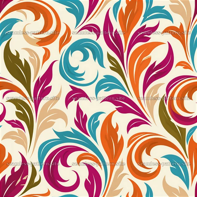 Colorful abstract vines in a seamless pattern design — seamless tileable pattern