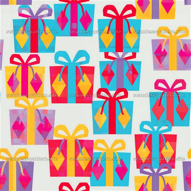 Colorful gift boxes arranged in a seamless pattern — seamless tileable pattern
