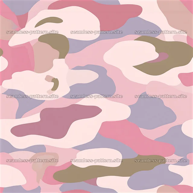 Seamless camouflage pattern with pink and lavender fashion colors — seamless tileable pattern