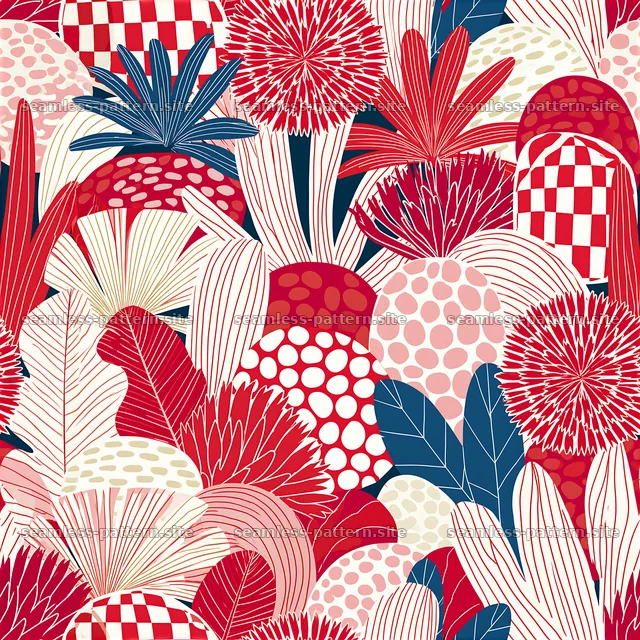 Funky Maximalist Botanical Seamless Pattern — seamless tileable pattern