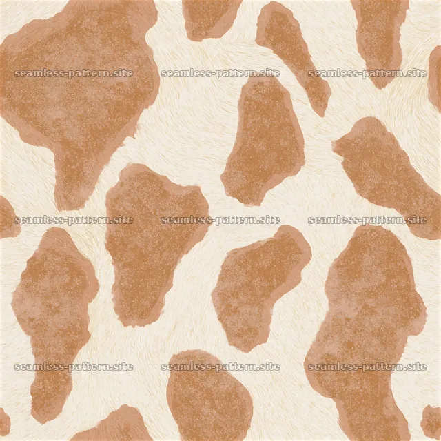 Seamless cow print repeat pattern in brown and cream colors — seamless tileable pattern