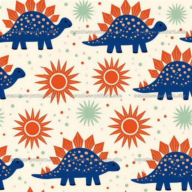 Cute dinosaur seamless pattern for cheerful decor and design — seamless tileable pattern