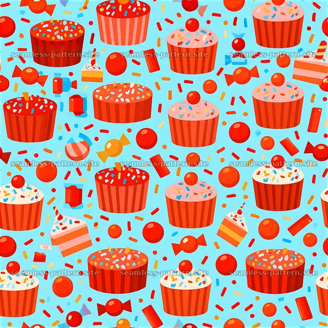 Colorful sweets seamless pattern for festive celebrations — seamless tileable pattern