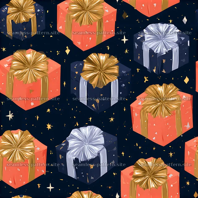 Colorful seamless pattern with gift boxes in various colors — seamless tileable pattern