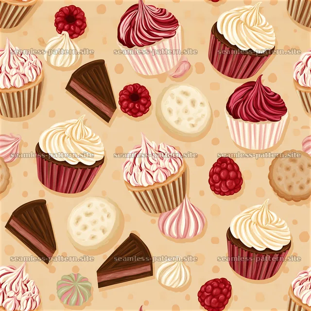 Colorful dessert seamless pattern for joyful celebrations — seamless tileable pattern