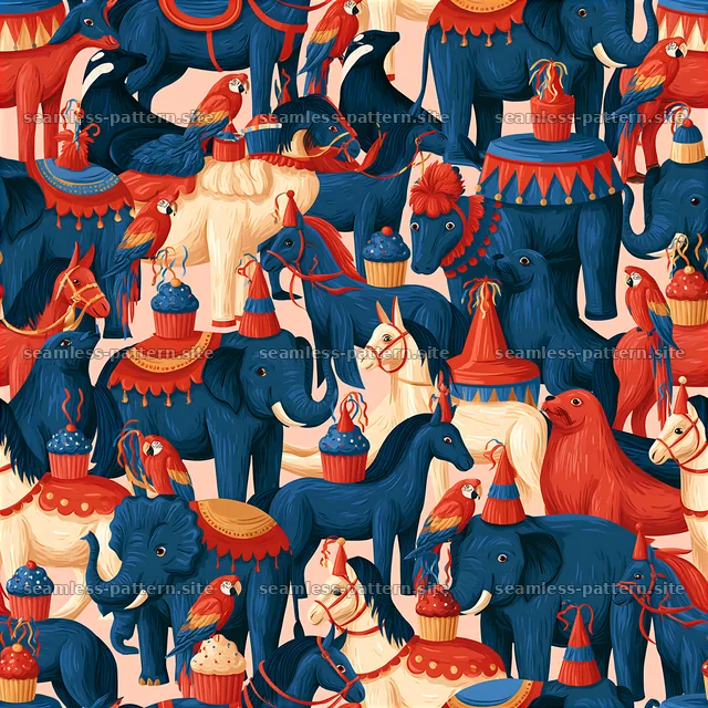 Birthday Party Animals Seamless Pattern — seamless tileable pattern