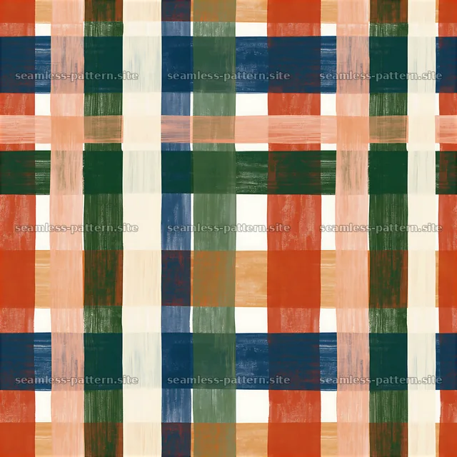 Colorful plaid seamless pattern features bold colors and geometric — seamless tileable pattern