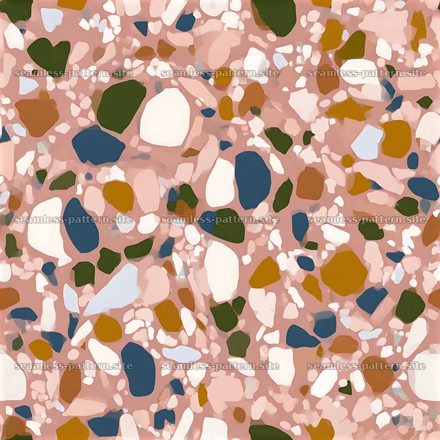 Colorful terrazzo seamless pattern with stones in various colors — seamless tileable pattern