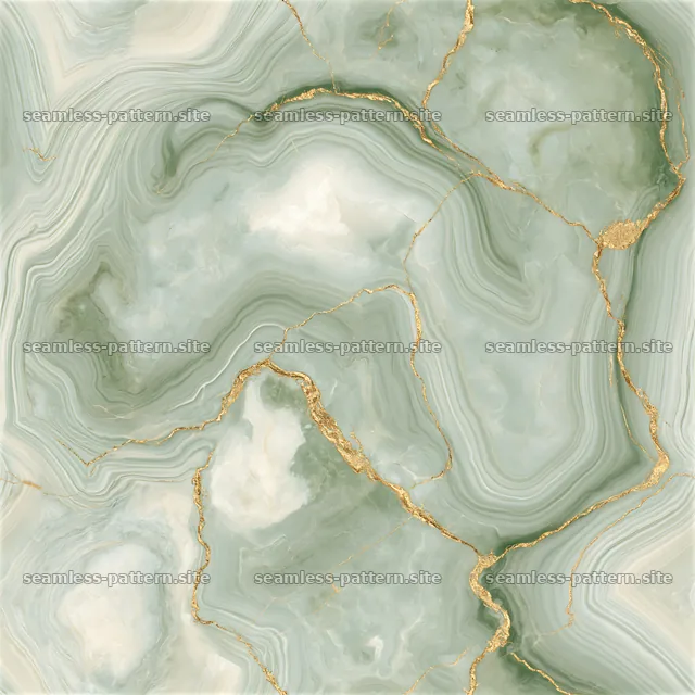 Seamless polished marble texture with gold veins in green hues — seamless tileable pattern