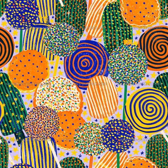 Colorful Assorted Sweets and Candy Seamless Pattern — seamless tileable pattern