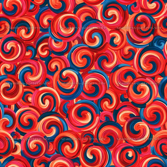 Colorful swirl seamless pattern with vibrant hues — seamless tileable pattern
