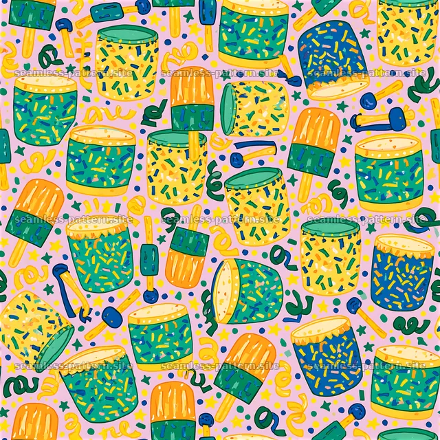 Colorful dessert themed seamless pattern for fun designs — seamless tileable pattern