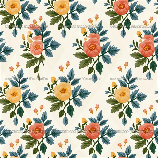 Folk floral repeat pattern seamless pattern design for various uses — seamless tileable pattern