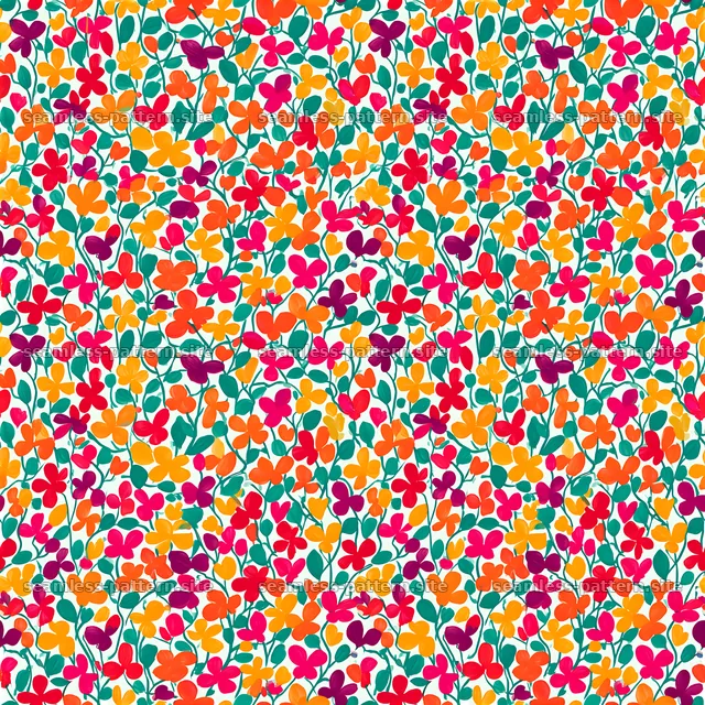 Colorful Hand Painted Floral Seamless Pattern — seamless tileable pattern