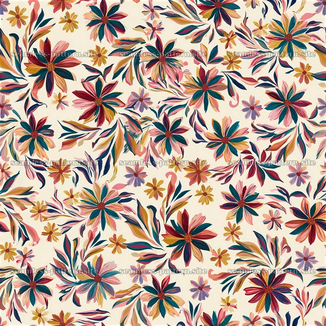 Vibrant Psychedelic Flowers Seamless Pattern — seamless tileable pattern