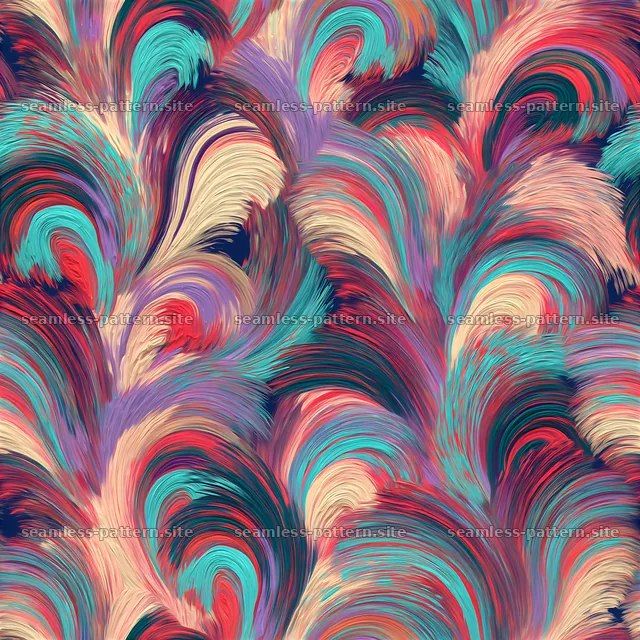 Colorful painterly waves seamless pattern design for fabrics — seamless tileable pattern