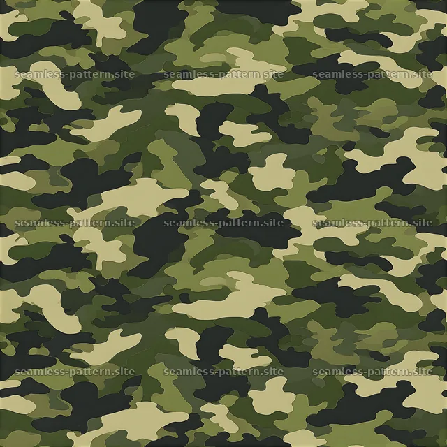 Green and Khaki Camouflage Seamless Pattern — seamless tileable pattern