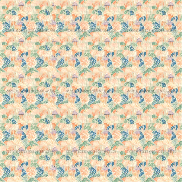 Floral seamless pattern with soft tones and natural motifs — seamless tileable pattern