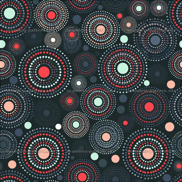 Colorful Concentric Dot Circles Seamless Pattern — seamless tileable pattern