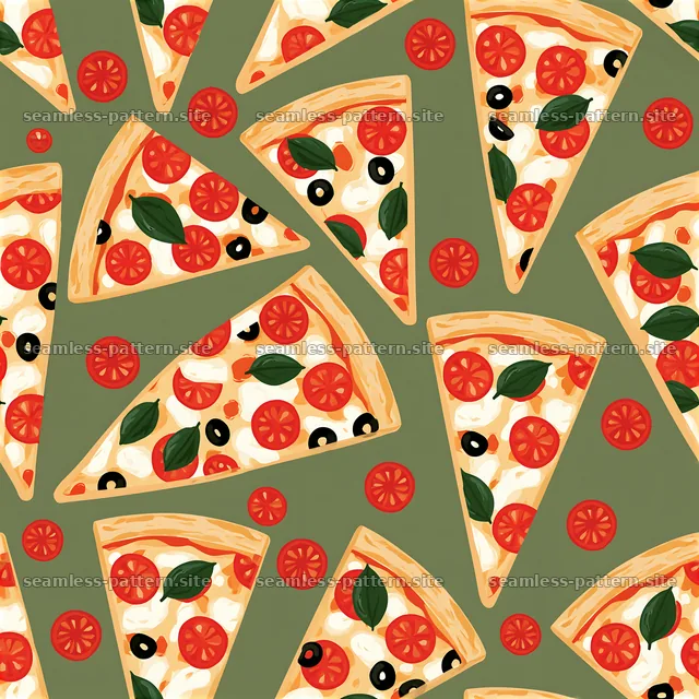 Colorful pizza slice seamless pattern for napkin designs — seamless tileable pattern