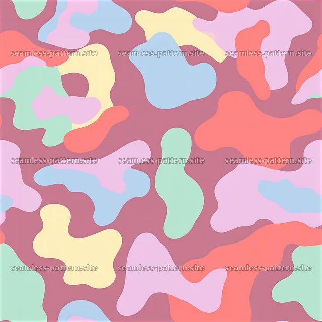 Seamless camouflage pattern with pastel organic shapes for apparel — seamless tileable pattern