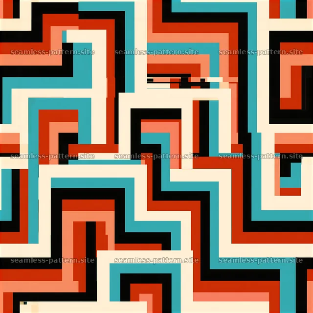 Colorful zigzag seamless pattern with bold lines and shapes — seamless tileable pattern