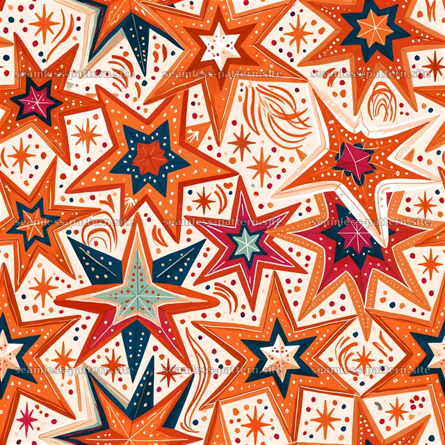Colorful star seamless pattern with abstract geometric details — seamless tileable pattern
