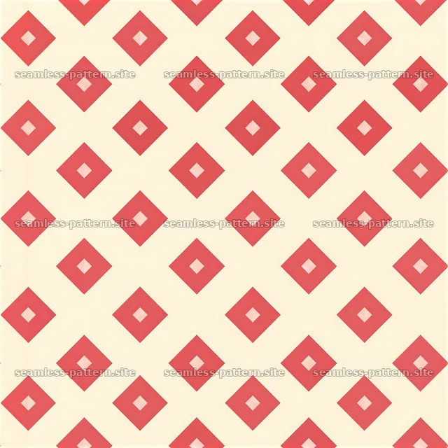 Geometric pattern with red diamonds on a cream background — seamless tileable pattern