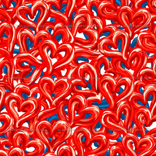 Colorful heart shapes in a repeated seamless design — seamless tileable pattern