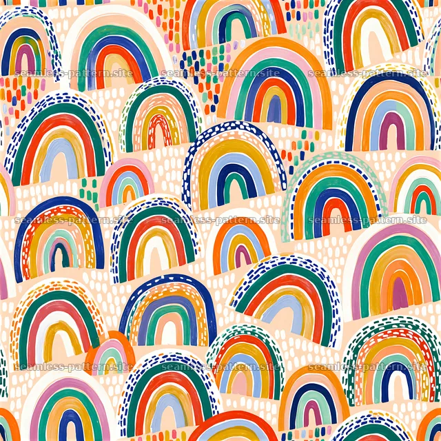 Colorful Rainbow Arch Seamless Pattern — seamless tileable pattern