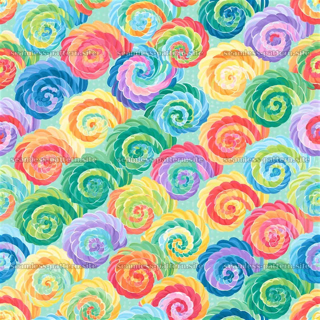 Colorful ocean shells repeat pattern fills the surface with layers of — seamless tileable pattern