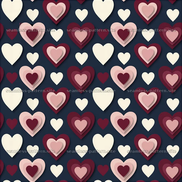 Colorful heart shapes create a seamless pattern for crafts — seamless tileable pattern