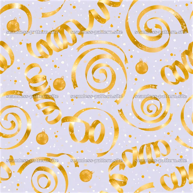 Gold swirls with ornaments on light background for decoration — seamless tileable pattern