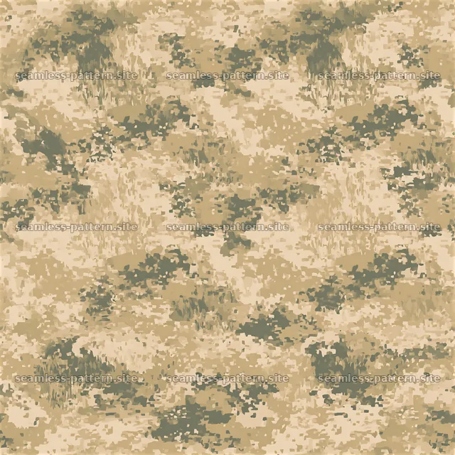 Seamless desert camouflage pattern in tan and olive green colors — seamless tileable pattern