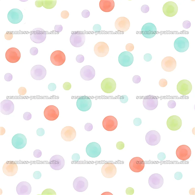 Bright colors on a white background in a simple dot pattern — seamless tileable pattern