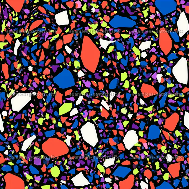 Colorful terrazzo seamless pattern with bold fragments — seamless tileable pattern