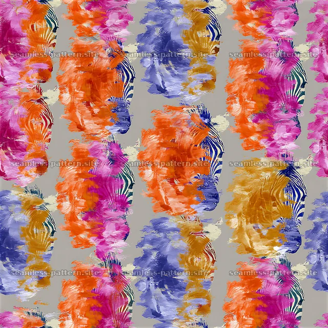 Colorful abstract seamless pattern featuring zebra motifs — seamless tileable pattern