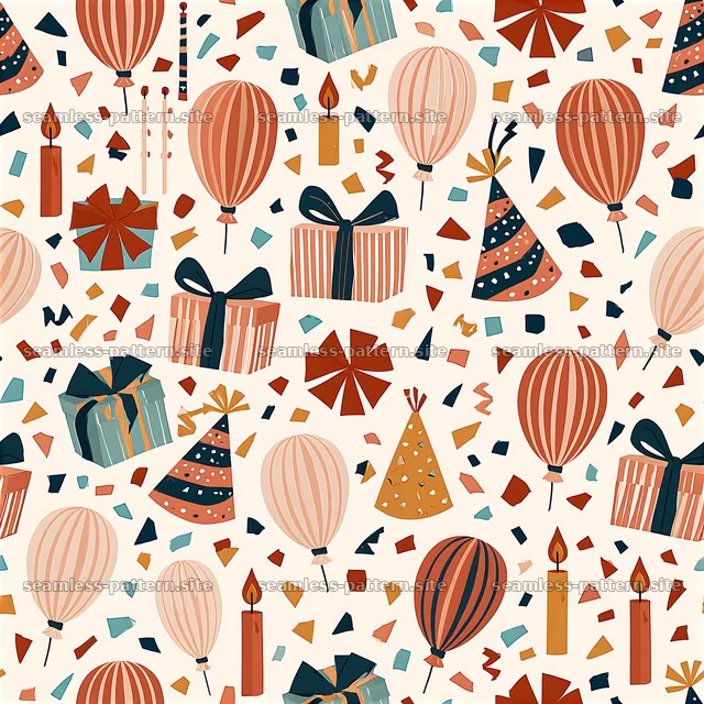 Birthday Party Supplies Seamless Pattern — seamless tileable pattern