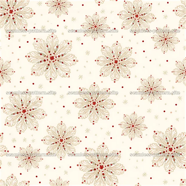 Seamless festive snowflake pattern in light colors with ornament design — seamless tileable pattern