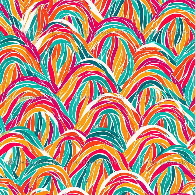 Vibrant Organic Arched Lines Seamless Pattern — seamless tileable pattern