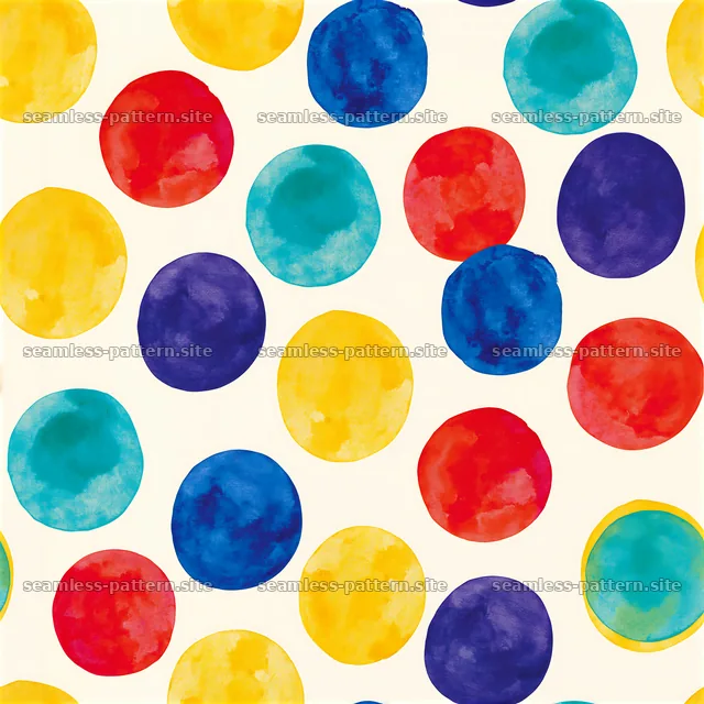 Bold painted dots tileable pattern in bright colors on a light background — seamless tileable pattern