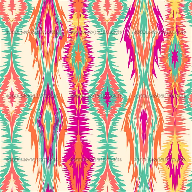 Colorful Abstract Ikat Geometric Seamless Pattern — seamless tileable pattern