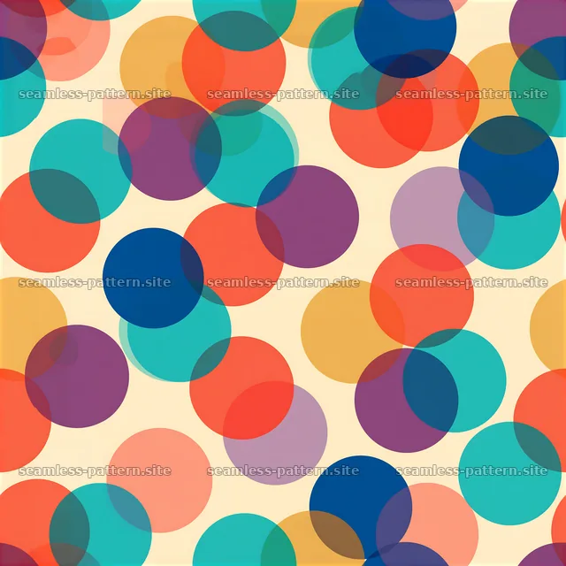 Colorful overlapping circles seamless pattern in bright colors — seamless tileable pattern