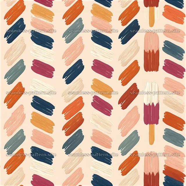 Colorful brushstroke seamless pattern with abstract marks — seamless tileable pattern
