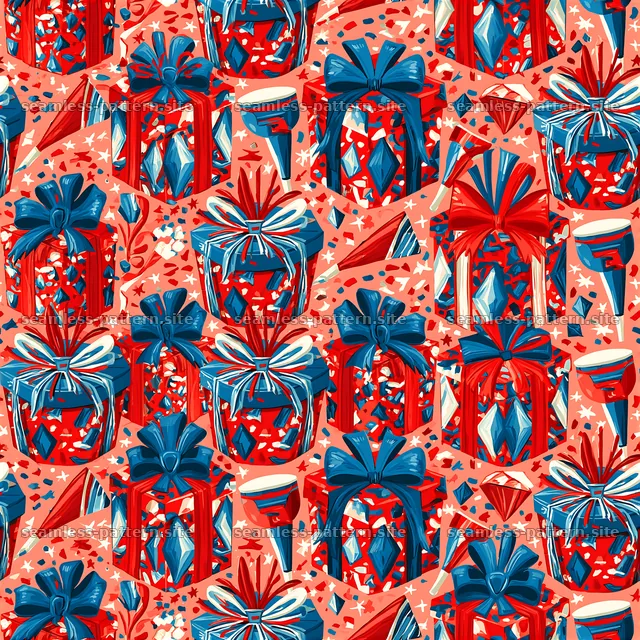 Colorful gift boxes in a seamless pattern for festive design — seamless tileable pattern