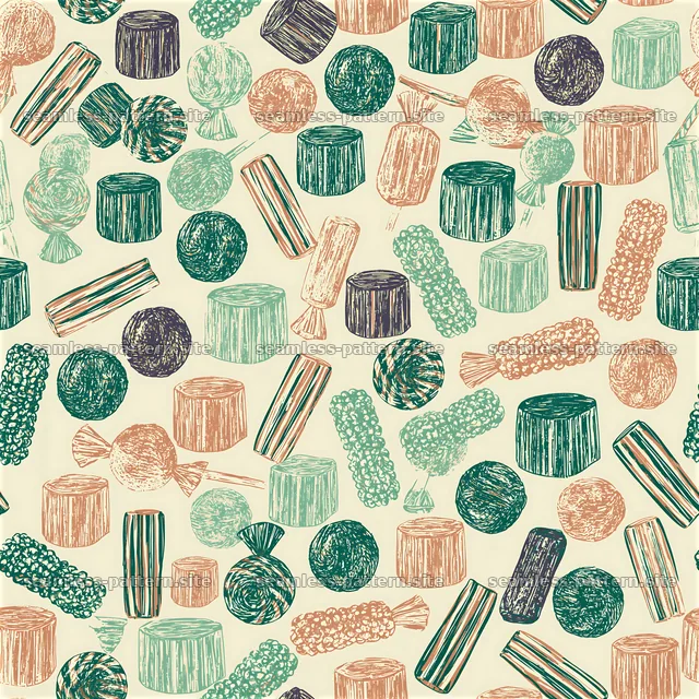 Cute Candy Seamless Pattern with Colorful Sweets — seamless tileable pattern